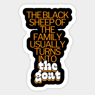 Unique & Powerful: The Black Sheep Becomes The GOAT Typography Motivational Quote Sticker
